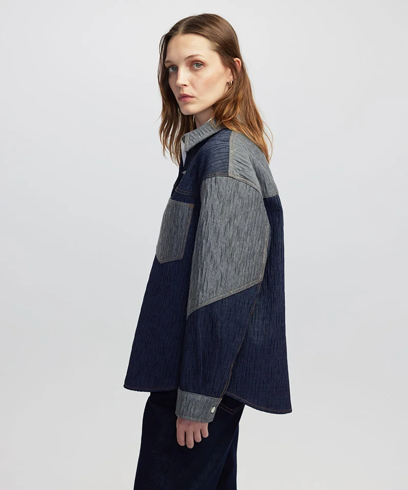 Ipekyol  Color-Block Crushed Textured Jacket for Women | Best Price UAE